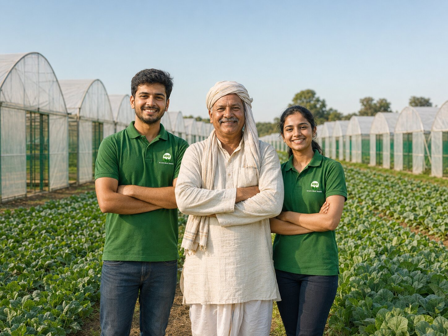KBS team with a grower in the field